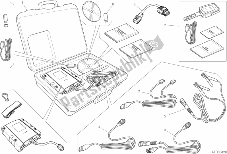 Tutte le parti per il Tester Dds (2) del Ducati Superbike Panigale V2 USA 955 2020